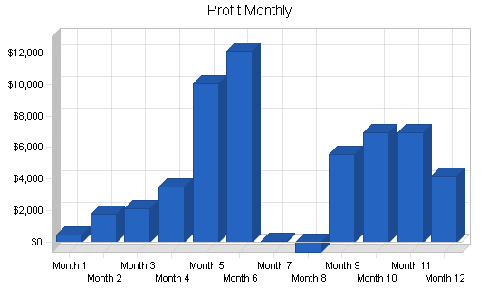 Garden furniture maker business plan, financial plan chart image