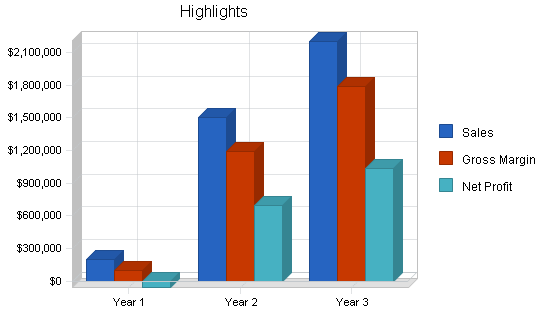 Online services business plan, executive summary chart image