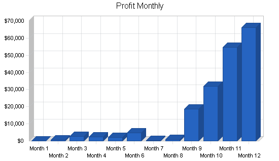 Hearing testing systems business plan, financial plan chart image