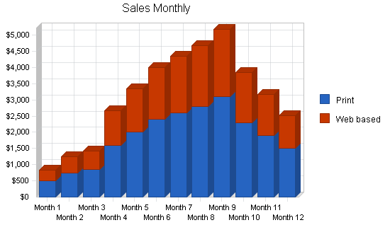 Magazine journalist business plan, strategy and implementation summary chart image