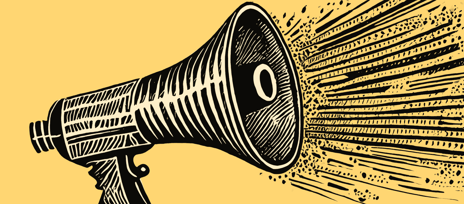 Bullhorn making noise. Represents marketing and promote your business.