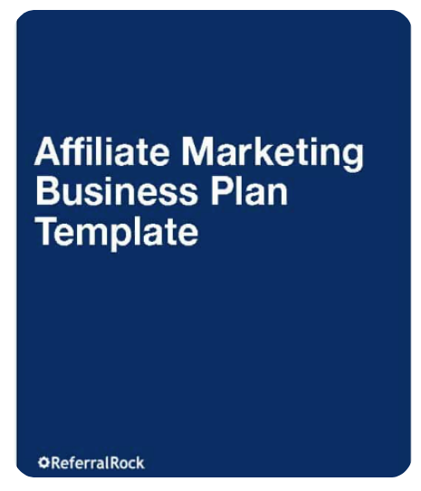 Preview of the ReferralRock affiliate marketing business plan template. It just represents the cover page of the full template.