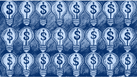 Rows of lightbulbs with dollar signs. Represents tips to help you write a winning business plan.